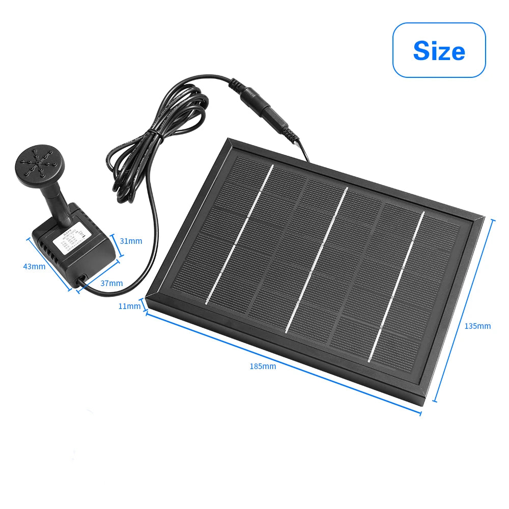 Pompe à eau à énergie solaire 7.5V 3W, panneau solaire, étang de jardin 