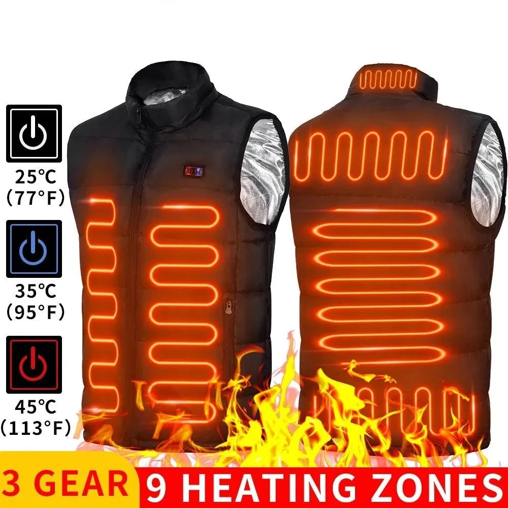 Heated vest with 9 warm zones 