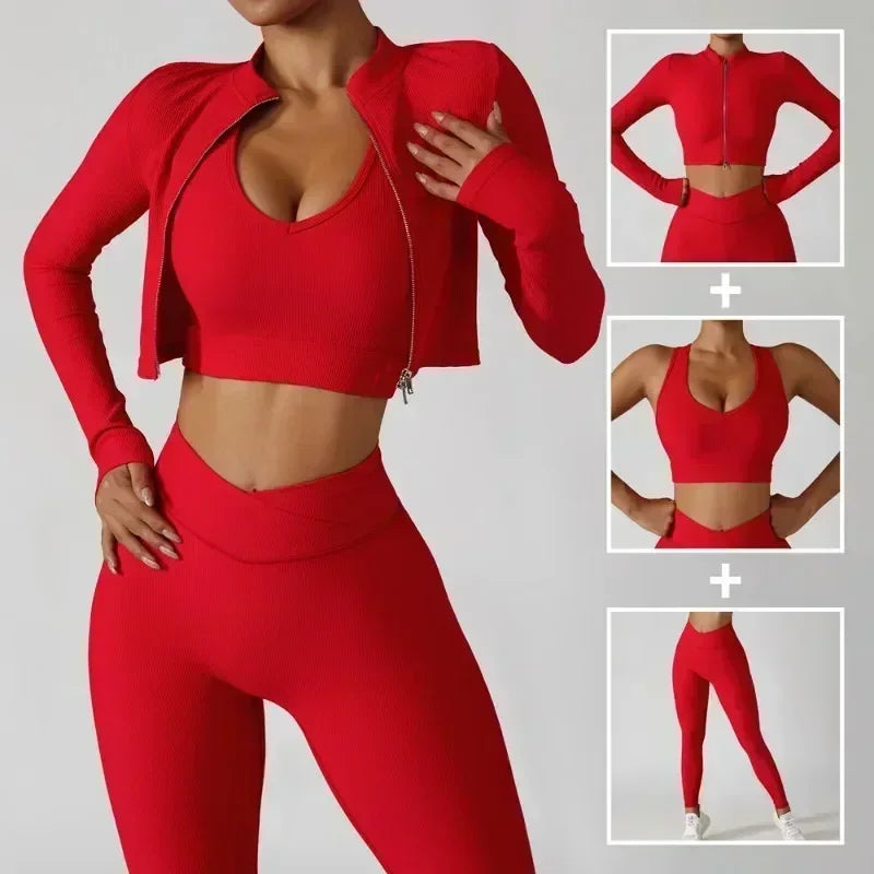 Ensemble de sport 3 pièces pour femme 