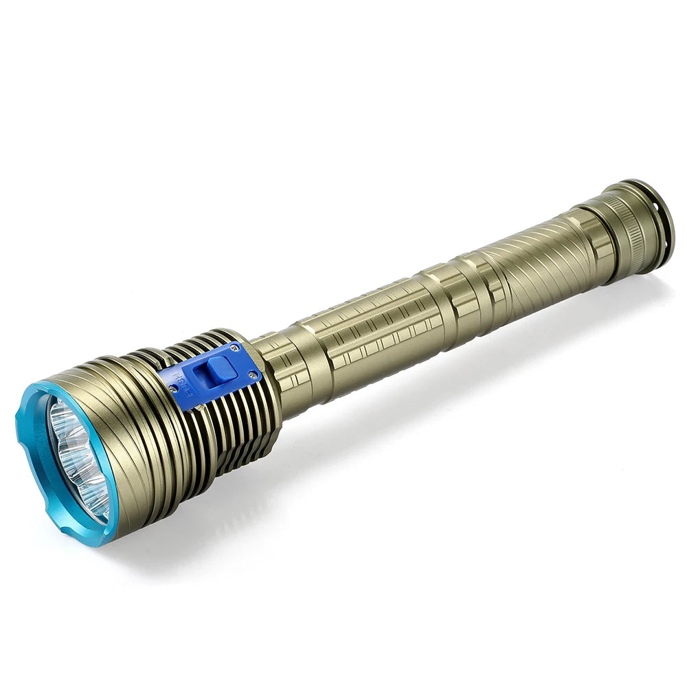 Linterna de buceo subacuática profesional IPX68, resistente al agua, 9 luces LED para espeleología, lámpara de pesca submarina