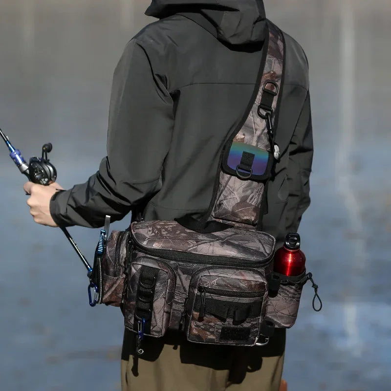 Sac à bandoulière de pêche imperméable multifonctionnel