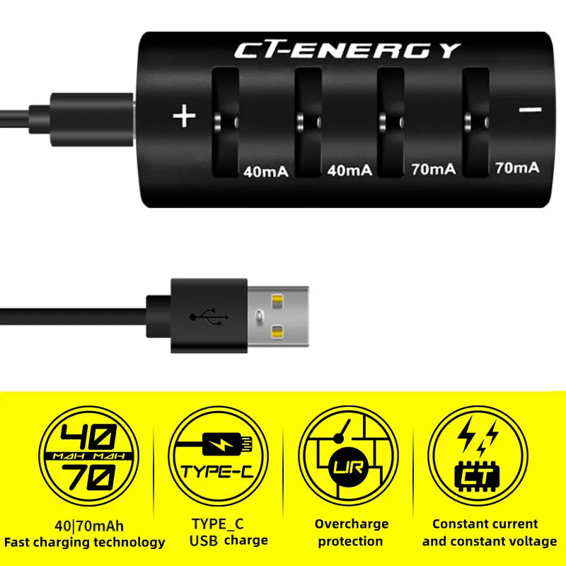 Charger for CR2025 CR2032 3.7V 3.6V Button Cell Batteries - 4 Slot