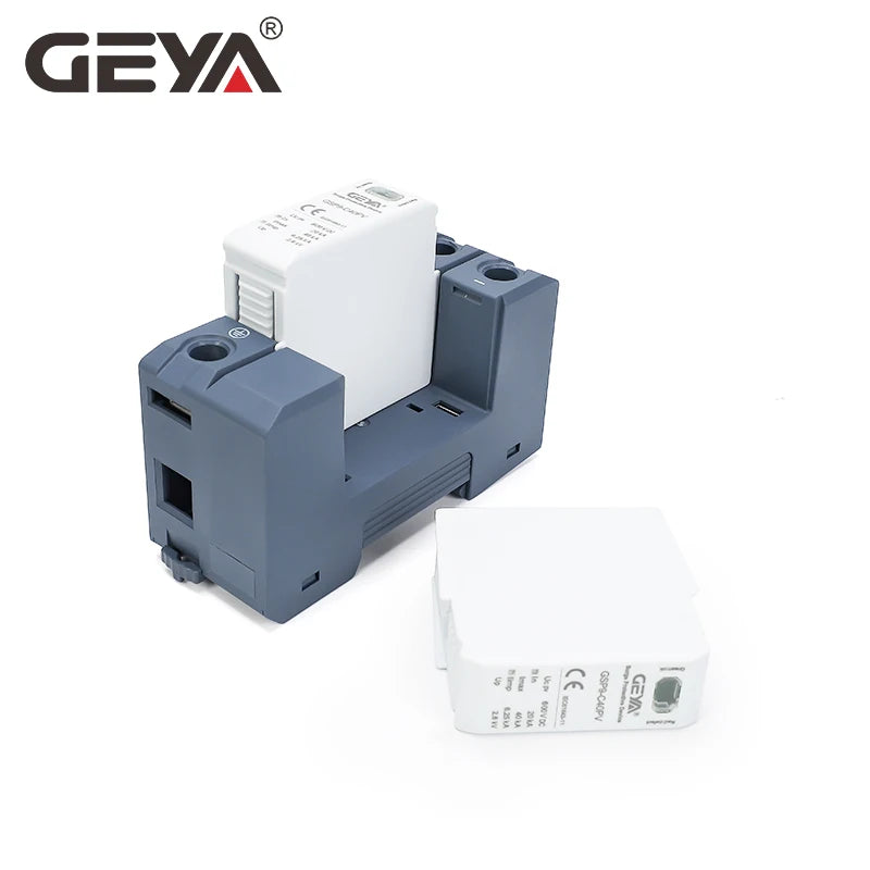 GEYA GSP9 photovoltaïque DC SPD 2P 600V 1000V 20KA ~ 40KA dispositif de Protection contre les surtensions Protection contre la foudre Rail Din T1 + T2 