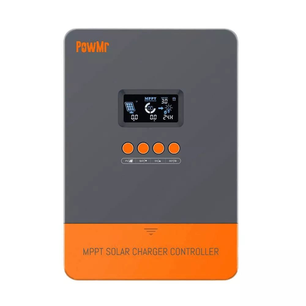 Contrôleur de chargeur solaire MPPT à 4 étages POW-M60-PRO 60A 12/24/36/48V, détection automatique, écran LCD avec régulateur de lumière noire 