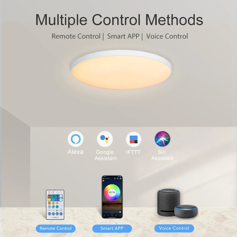 Programmable RGB LED light panel for indoor use (compatible with Google/Alexa) 