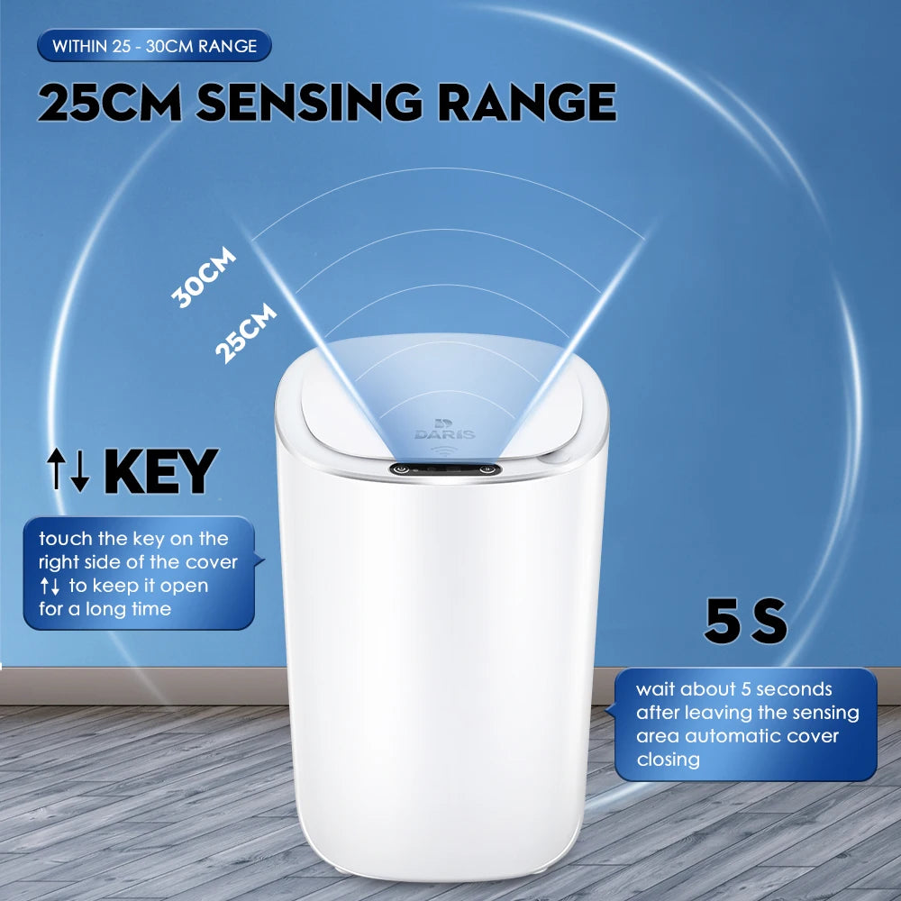 Cubo de basura inteligente con apertura automática por infrarrojos