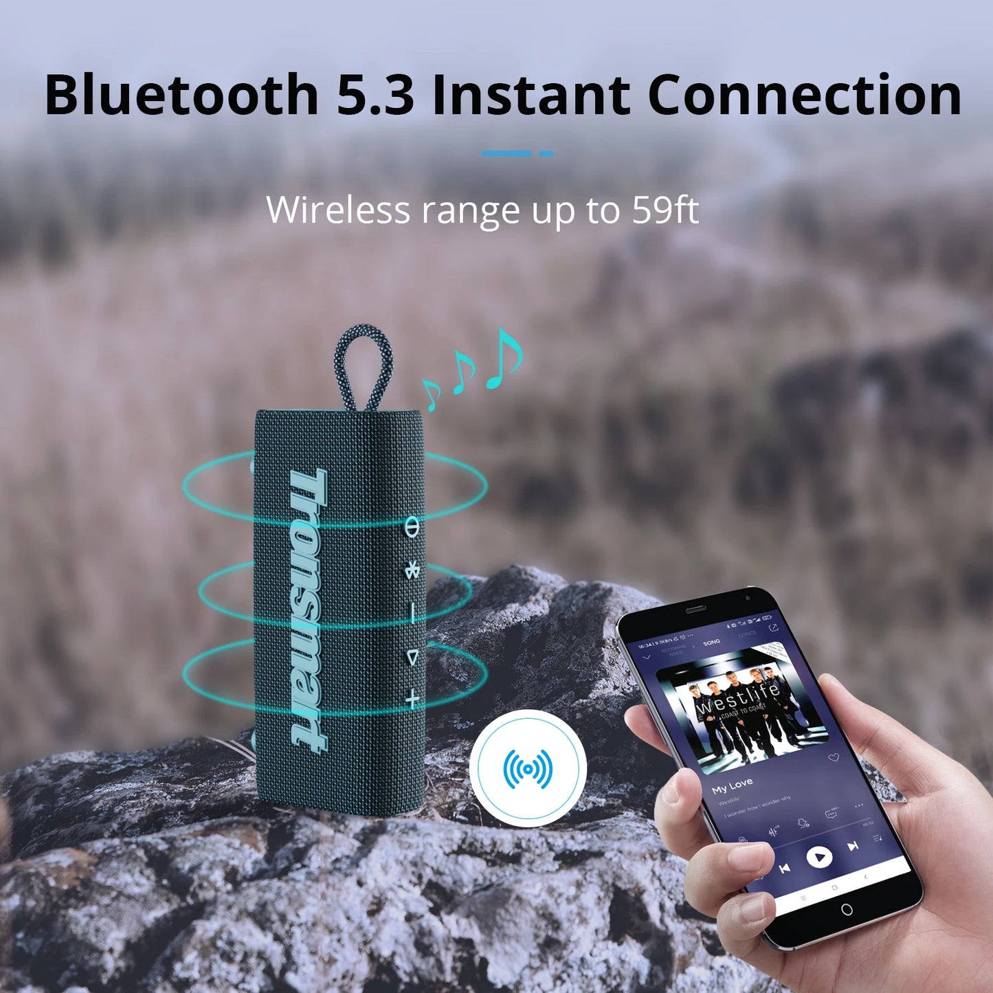 Haut-parleur extérieur étanche Bluetooth 5.3 portable 