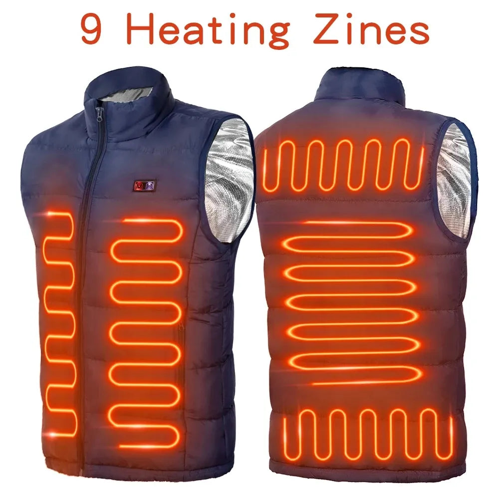 Heated vest with 9 warm zones 