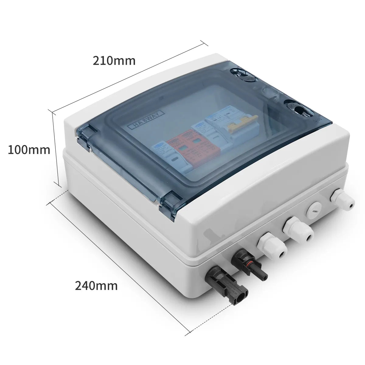 Boîtier de combinaison d'énergie solaire, Protection contre la foudre, dispositif photovoltaïque, 1 entrée, 1 sortie, DC 600V, fusible MCB SPD, étanche IP65 