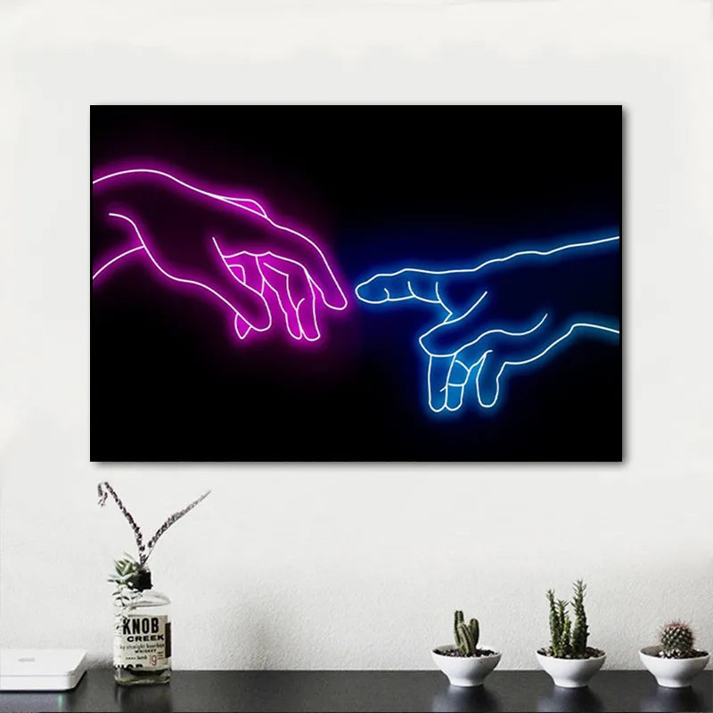 Decorative canvas neon him/her 