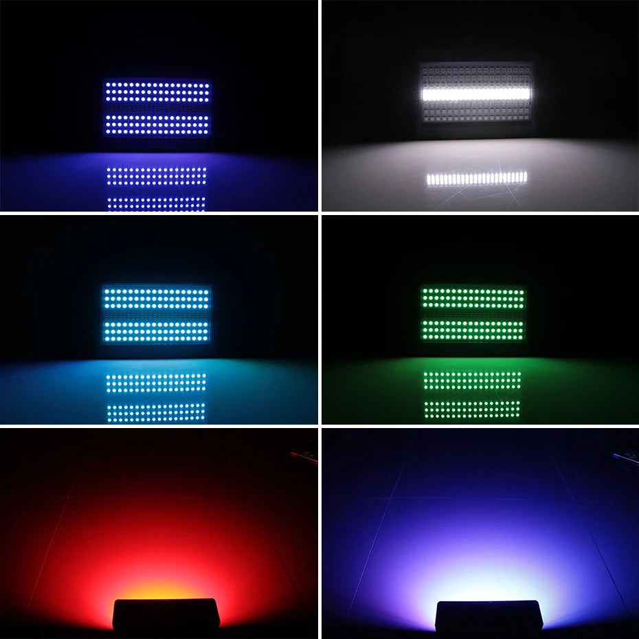 Projecteur de lumière stroboscopique programmable 204 LED RVB 