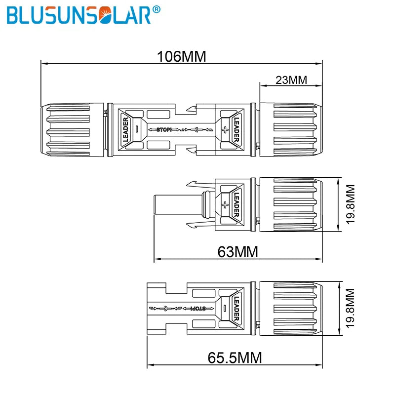 Connecteur MC4 avec 25 ans de garantie IP67 SOLAR PV (1 paire) 