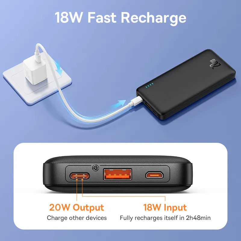 PowerBank 10000mAh External battery fast charge 20W 