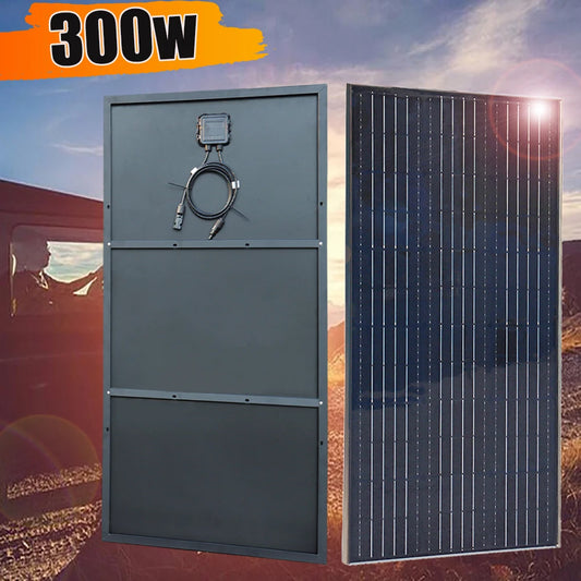 Kit complet de panneaux solaires avec cadre en aluminium, 12v, 300w, 150w, système de panneaux photovoltaïques, pour maison, voiture, camping-car, bateau, balcon, étanche 