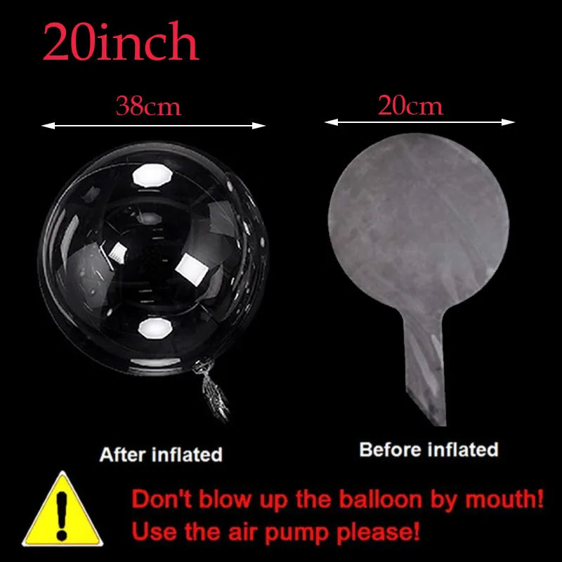 Ballon à bulles coloré à 3 niveaux de 20 pouces, bâton de 70cm lumineux à LED 