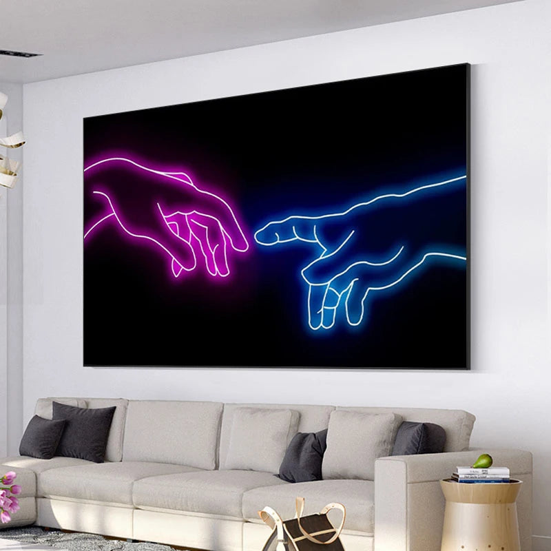 Decorative canvas neon him/her 