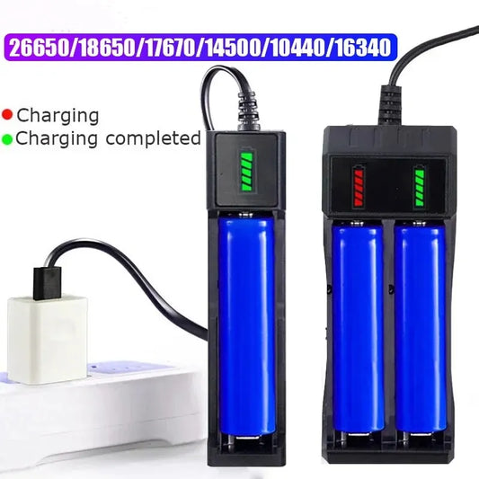 Charger for Rechargeable Batteries 1 / 2 / 4 Slots 18650 Lithium Battery Charger