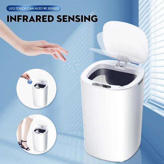 Smart trash can with infrared automatic opening 