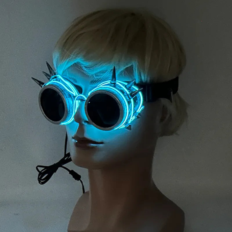 Lunettes néon LED fluorescentes, lunettes de fête lumineuses 