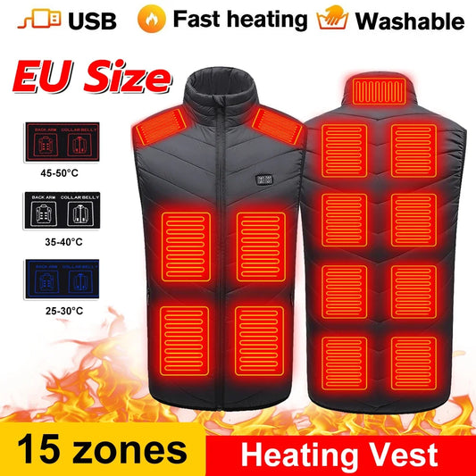 Gilet unisexe 15 zones chaudes 