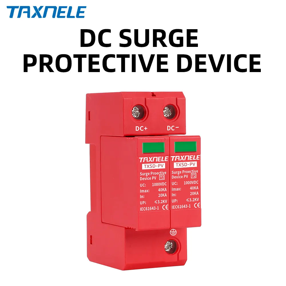 Dispositif de Protection contre les surtensions DC SPD 2P 40KA 60KA 600V 800V 1000V, protecteur de tension PV solaire, parafoudre photovoltaïque 