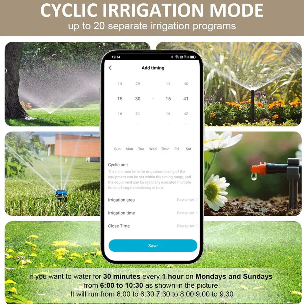 Système d'irrigation automatique de jardin Wifi Bluetooch 