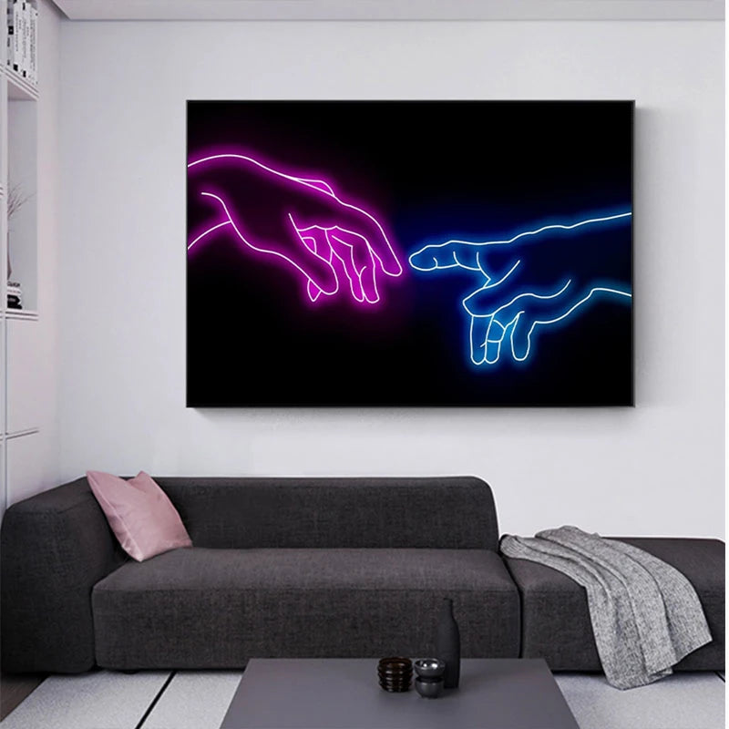 Decorative canvas neon him/her 