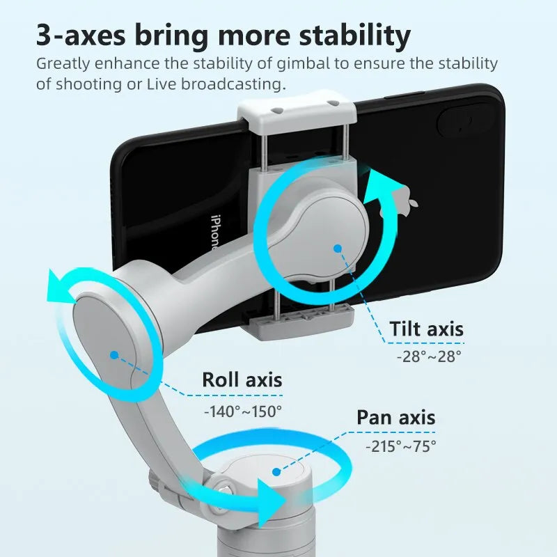 Enregistrement vidéo anti-secousse avec stabilisateur d'image à cardan à 3 axes