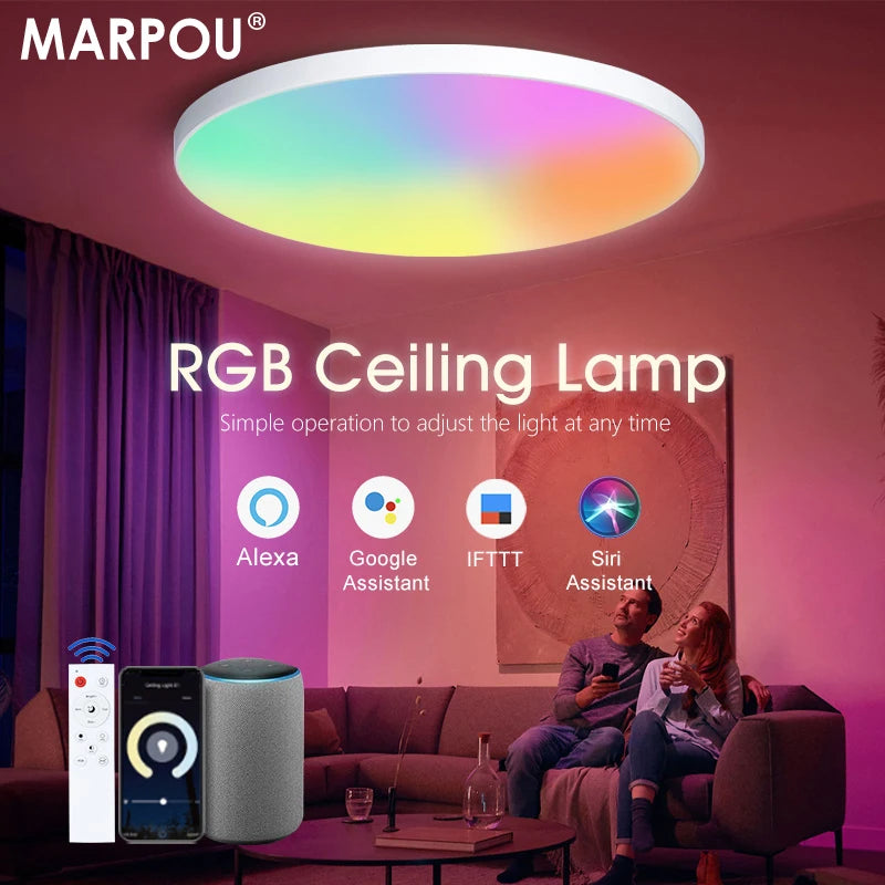 Programmable RGB LED light panel for indoor use (compatible with Google/Alexa) 